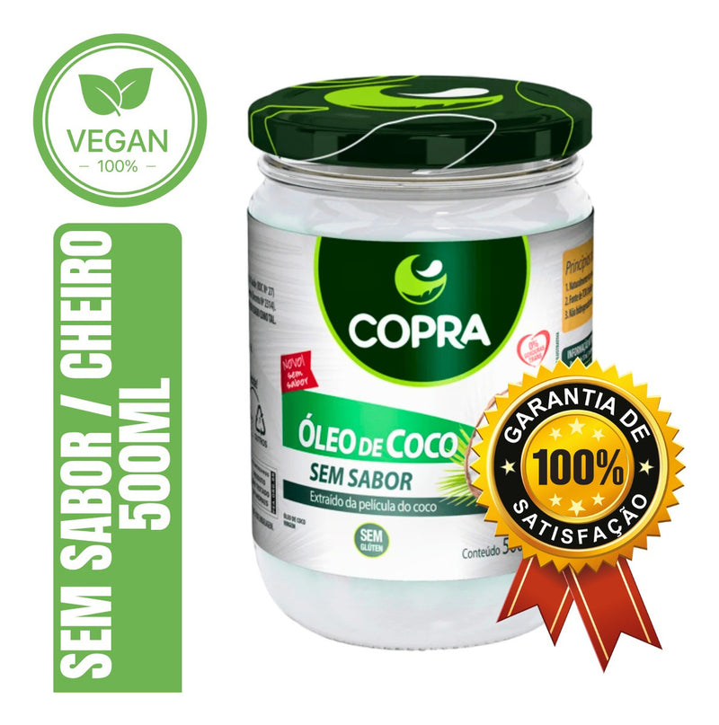 Kit 08 Óleo De Coco Copra Vidro 500ml - Sem Sabor/cheiro