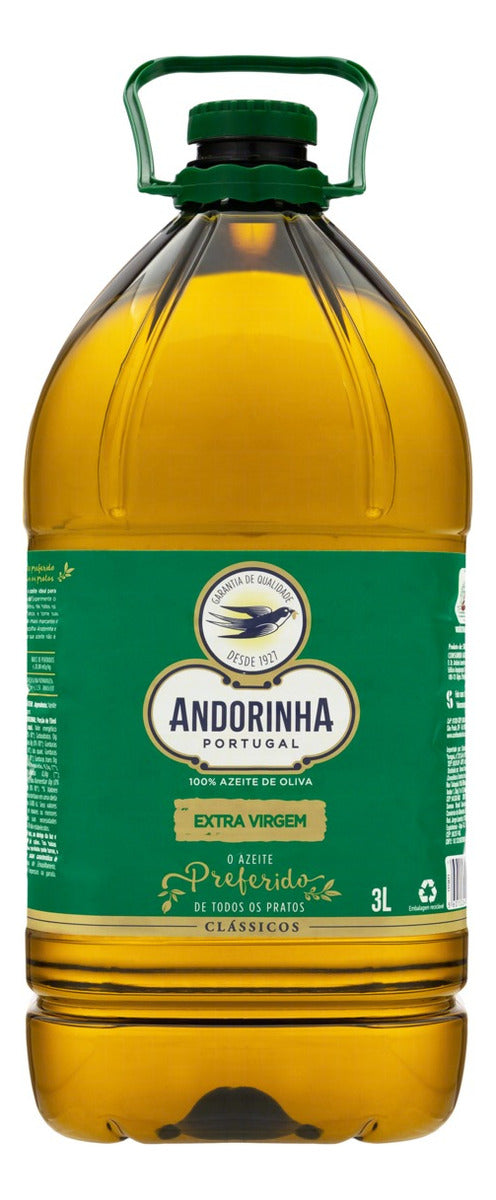 Kit com 3 Azeites de Oliva Extra Virgem Português Andorinha Clássicos Galão 3l